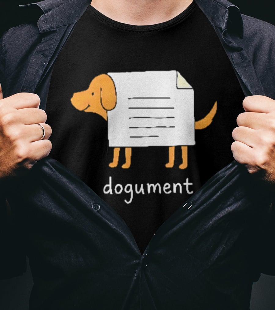 Dogument Pun Dog Document Office Humor T-Shirt