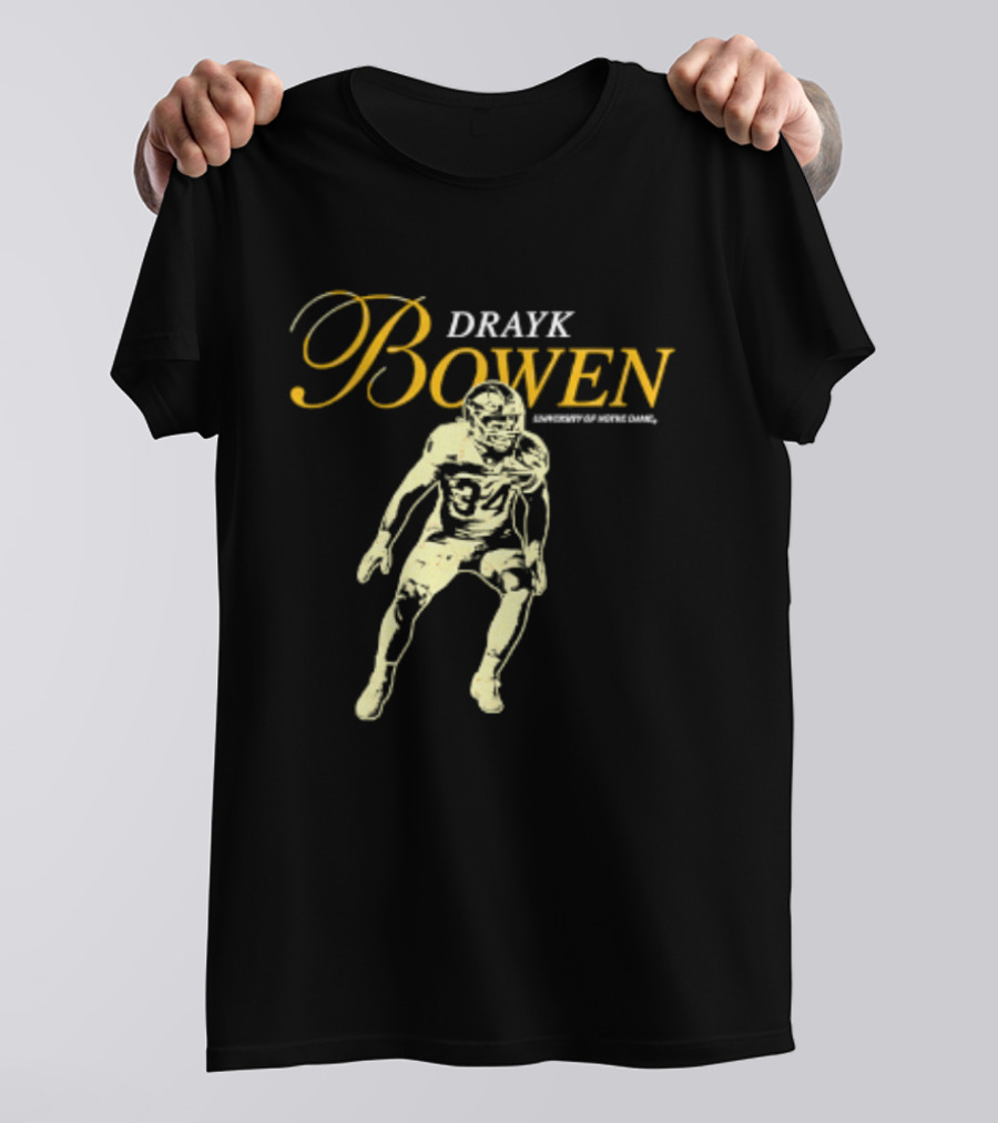 Drayk Bowen 34 Notre Dame NCAA Football Player T-Shirt