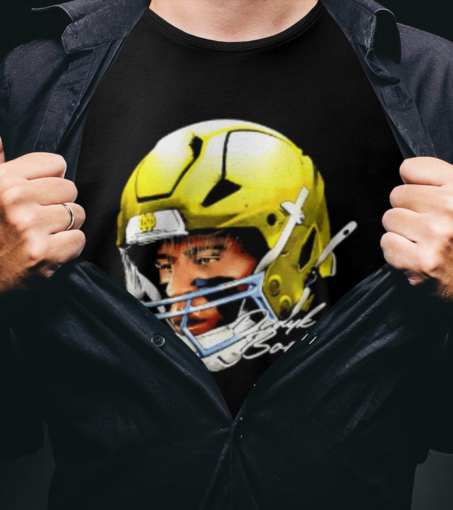 Notre Dame Drayk Bowen NCAA Football Headgear Fan Gear T-Shirt