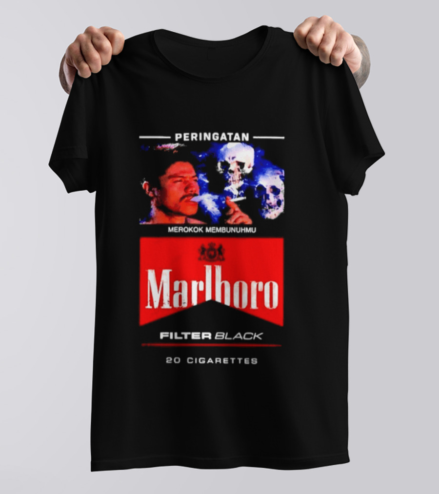 Marlboro Filter Black Peringatan Merokok Membunuhmu 50 Cigarettes T-Shirt