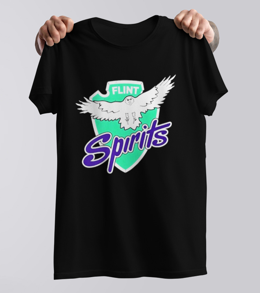 Flint Spirits Eagle Shield Vintage Sports Team T-Shirt