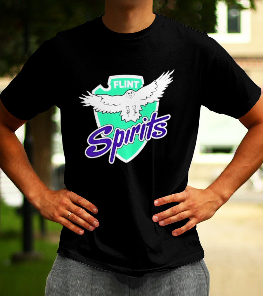 Flint Spirits Eagle Shield Vintage Sports Team T-Shirt