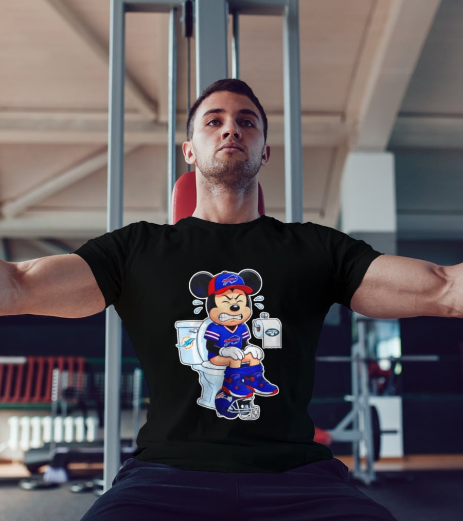 Mickey Toilet Buffalo Bills Defeat Jets Dolphins Patriots Football T-Shirt