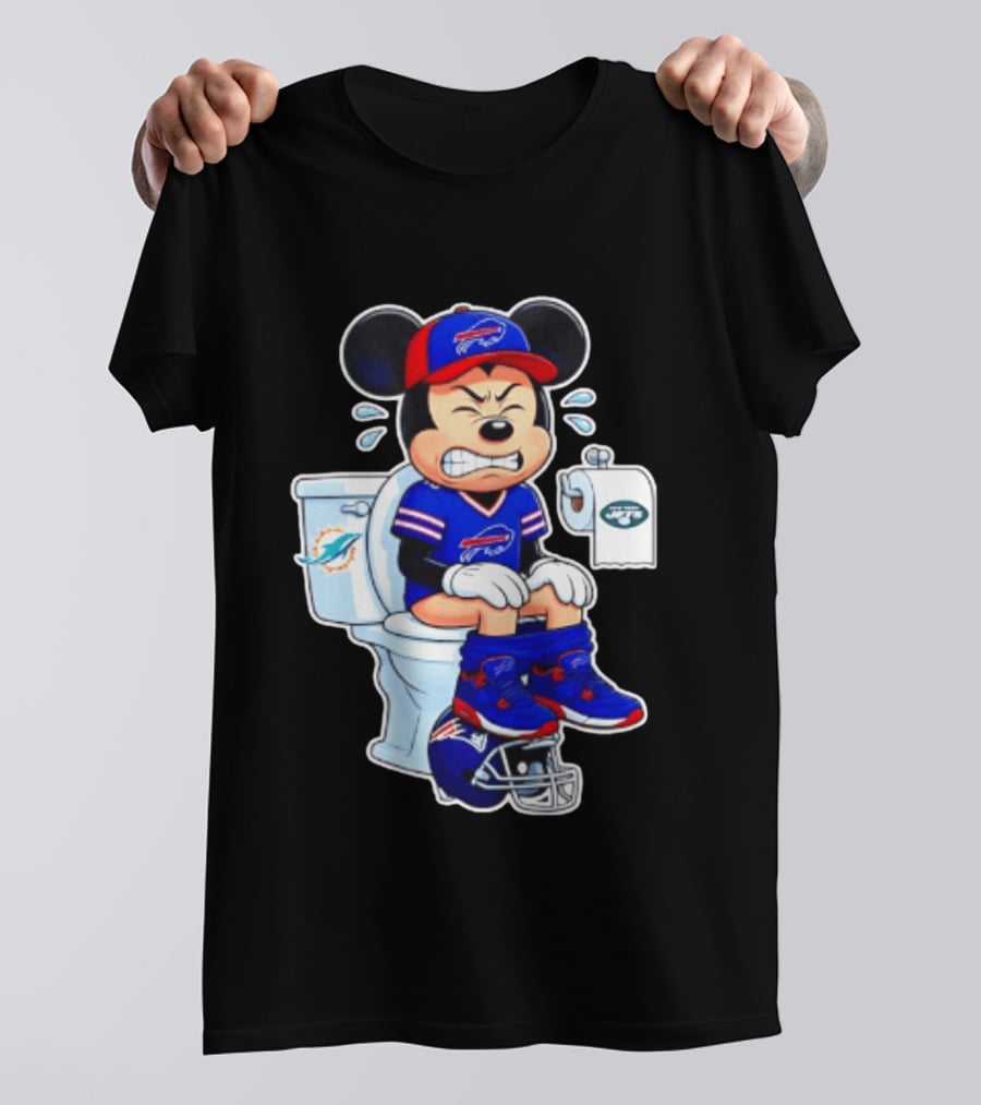 Mickey Toilet Buffalo Bills Defeat Jets Dolphins Patriots Football T-Shirt