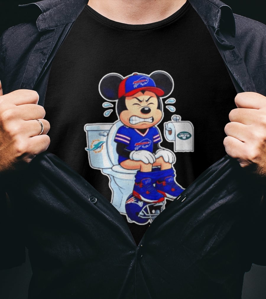 Mickey Toilet Buffalo Bills Defeat Jets Dolphins Patriots Football T-Shirt