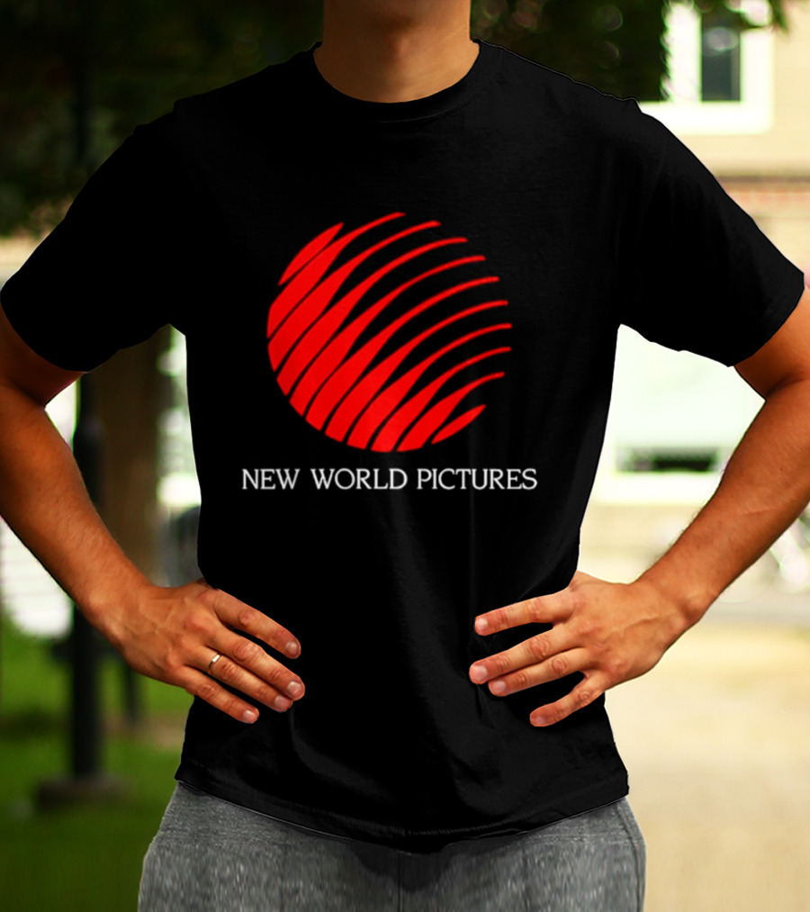 New World Pictures Film Production Classic Cinema Red Spiral T-Shirt