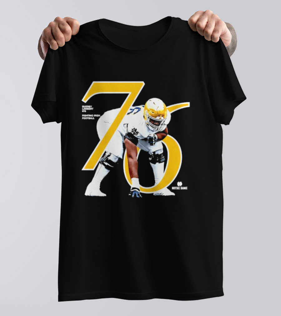 Notre Dame Football Player Number 76 Guerby Lambert NCAA T-Shirt