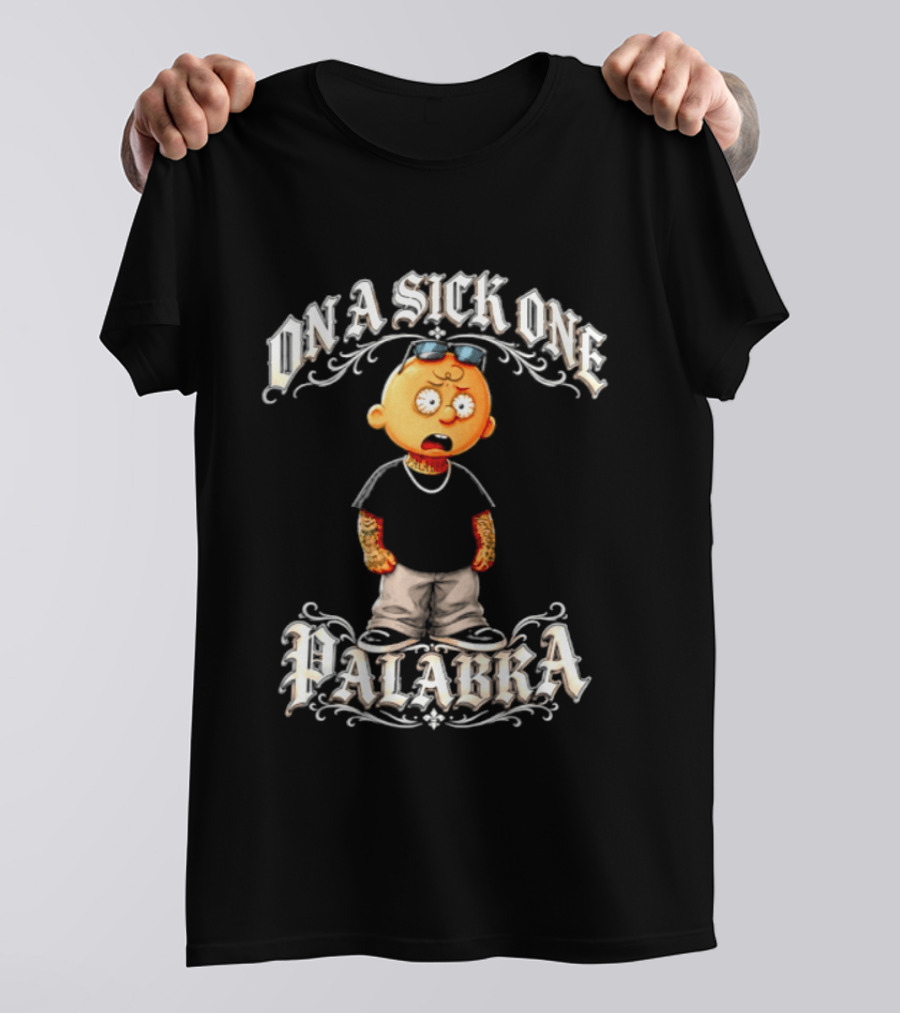 On A Sick One Palabra Cartoon Character With Sunglasses And Chain T-Shirt