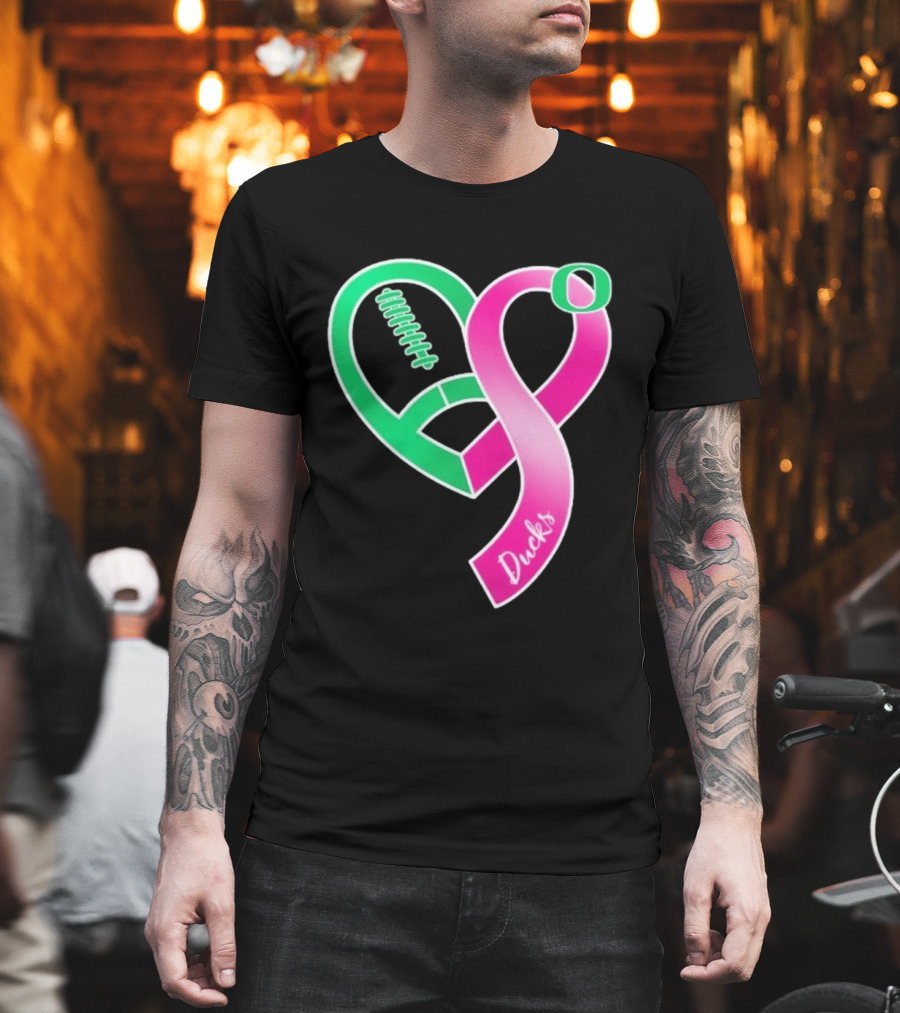 Oregon Ducks Pink Ribbon Breast Cancer Awareness 2026 T-Shirt