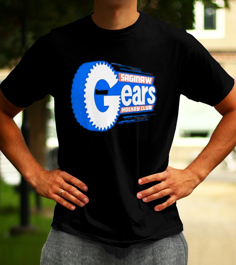 Saginaw Gears Hockey Club IHL Retro Team T-Shirt
