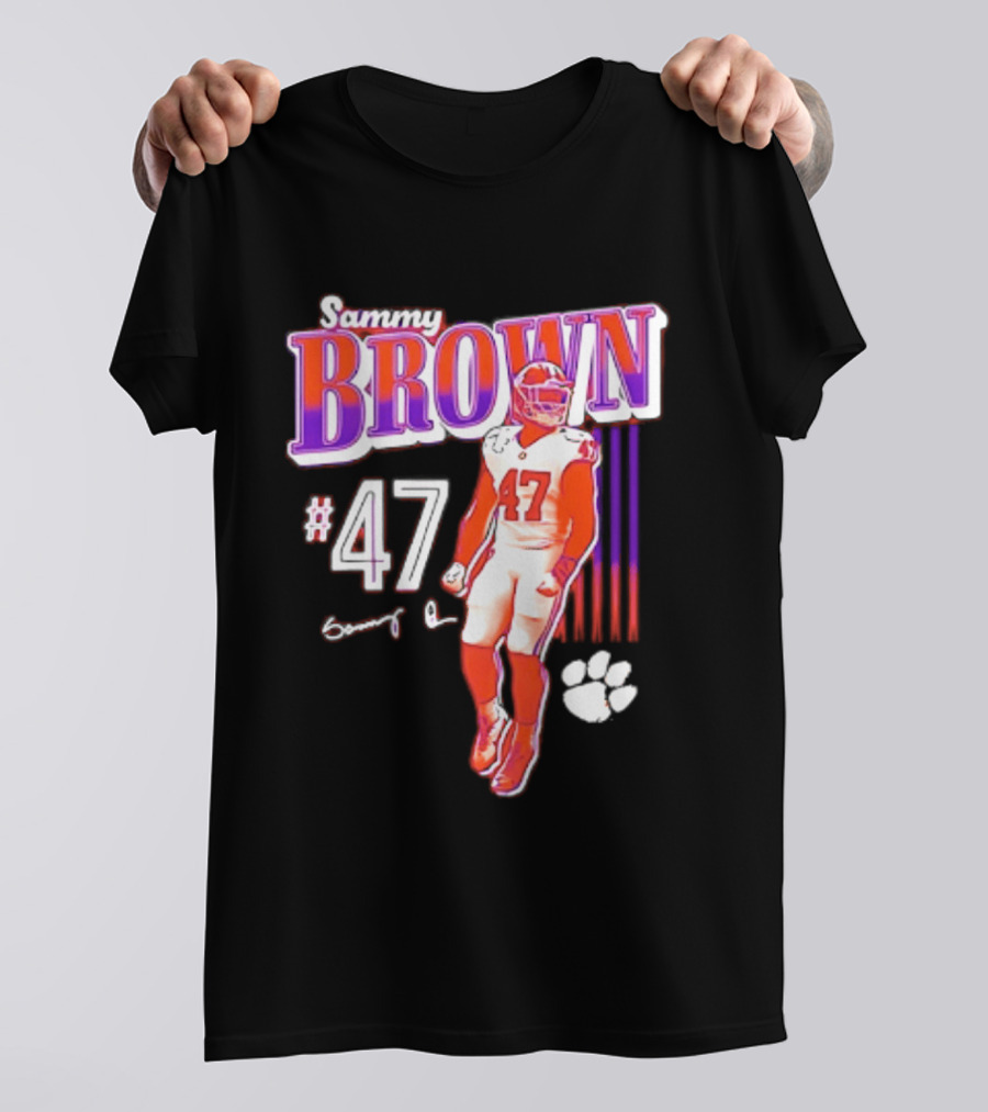 Sammy Brown 47 Clemson Tigers Football Player Team Spirit T-Shirt