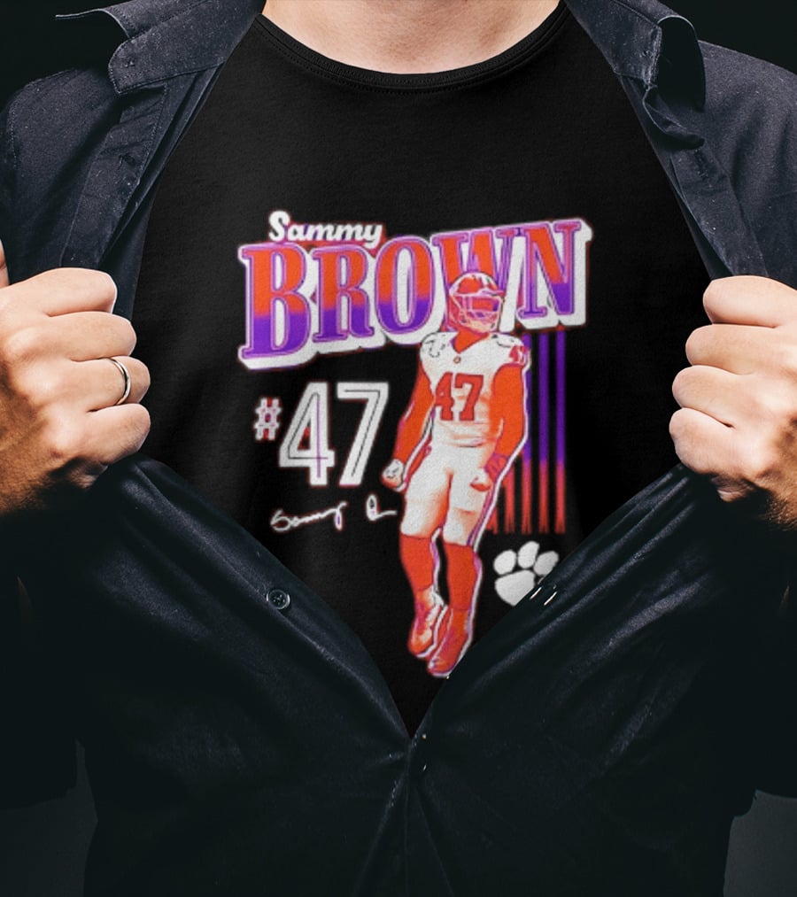 Sammy Brown 47 Clemson Tigers Football Player Team Spirit T-Shirt