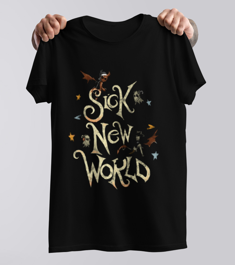 Sick New World Texas 2026 Festival Fort Worth Texas Motor Speedway October 24 2026 Ghosts Bats Stars T-Shirt