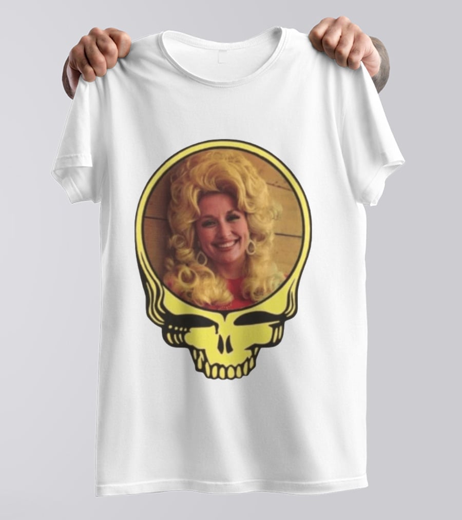 Dolly Parton Grateful Dead Skull Motif T-Shirt