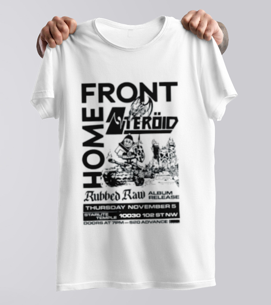 FRONT Asteroid Home Rubbed Raw August Release Starlite Temple T-Shirt