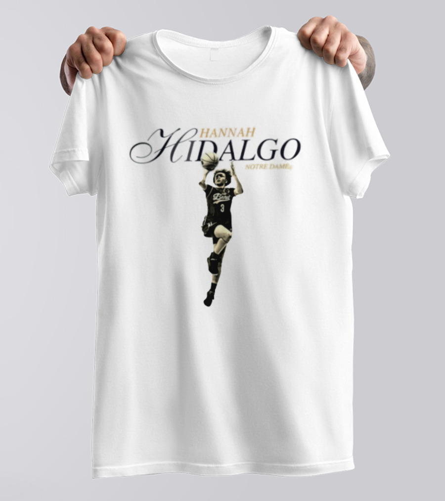 Hannah Hidalgo Notre Dame NCAA Women's Basketball Player Action T-Shirt