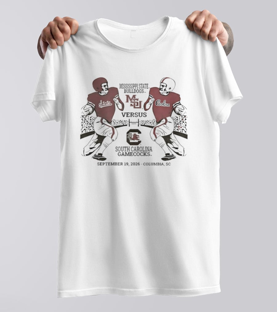 Mississippi State Bulldogs Vs South Carolina Gamecocks September 19 2026 Columbia SC Football Matchup T-Shirt