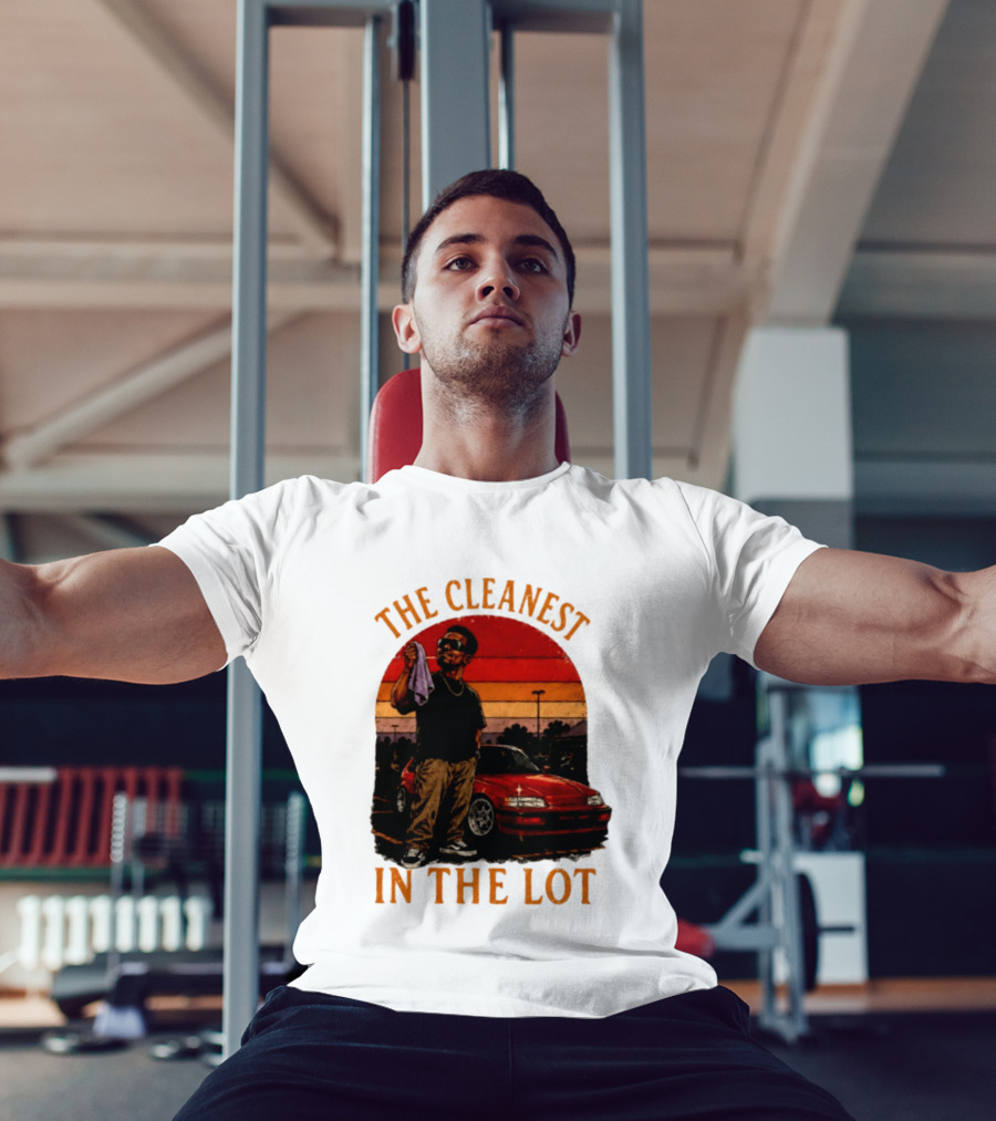 The Cleanest In The Lot Retro Car Enthusiast Sunset Scene T-Shirt