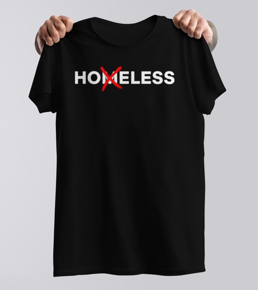 Homeless Social Commentary Bold Red X Edit T-Shirt