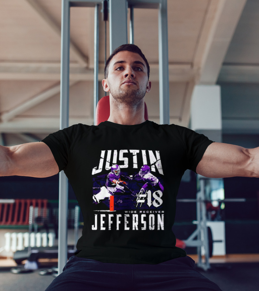 Justin Jefferson Minnesota Vikings Wide Receiver #18 Touchdown Dive T-Shirt