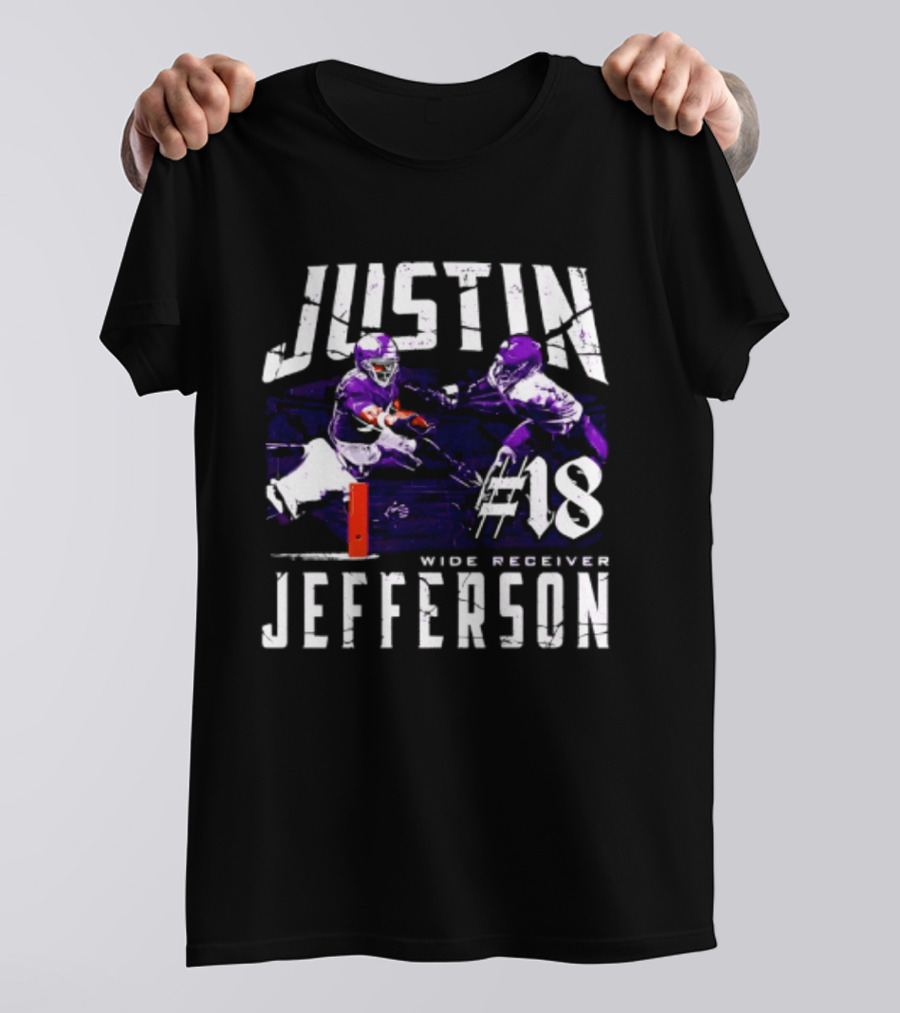 Justin Jefferson Minnesota Vikings Wide Receiver #18 Touchdown Dive T-Shirt