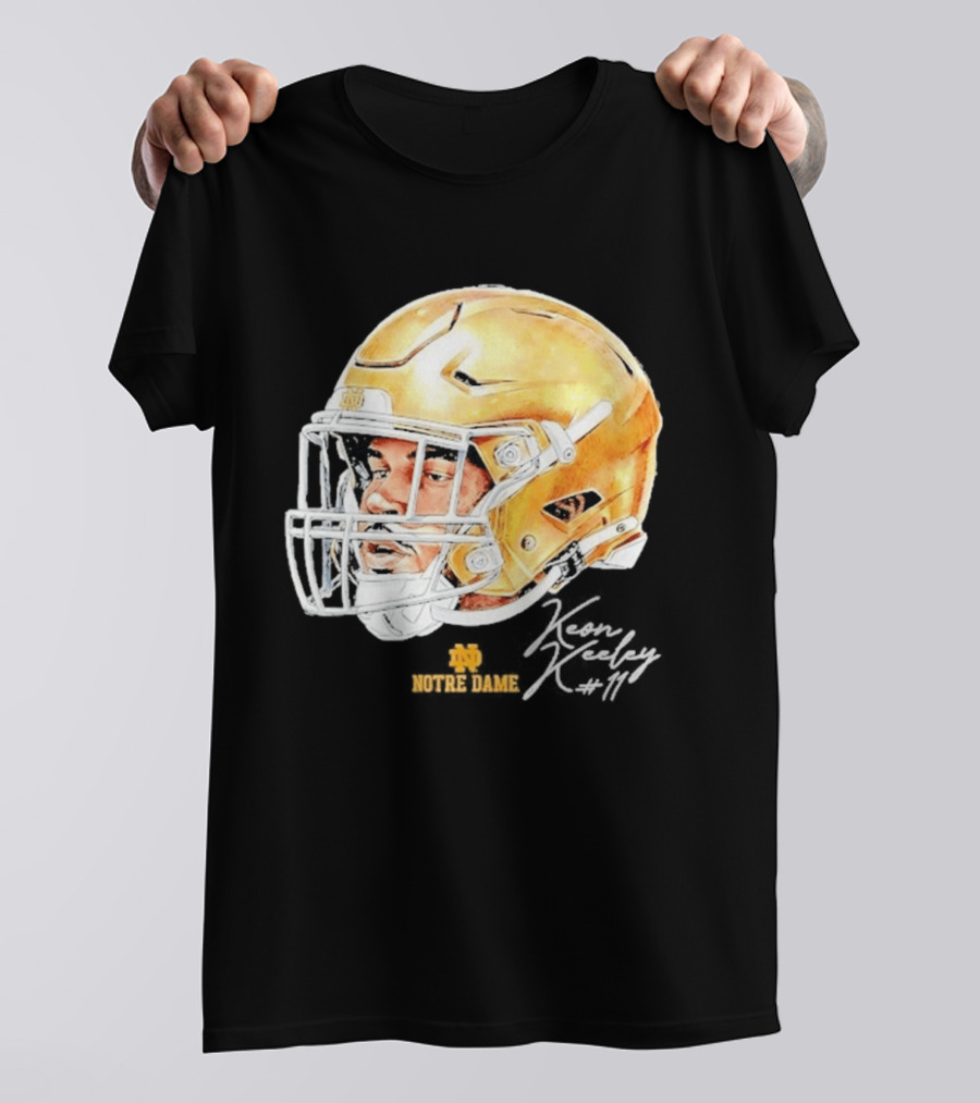 Keon Keeley 11 Notre Dame Football Helmet Swag T-Shirt