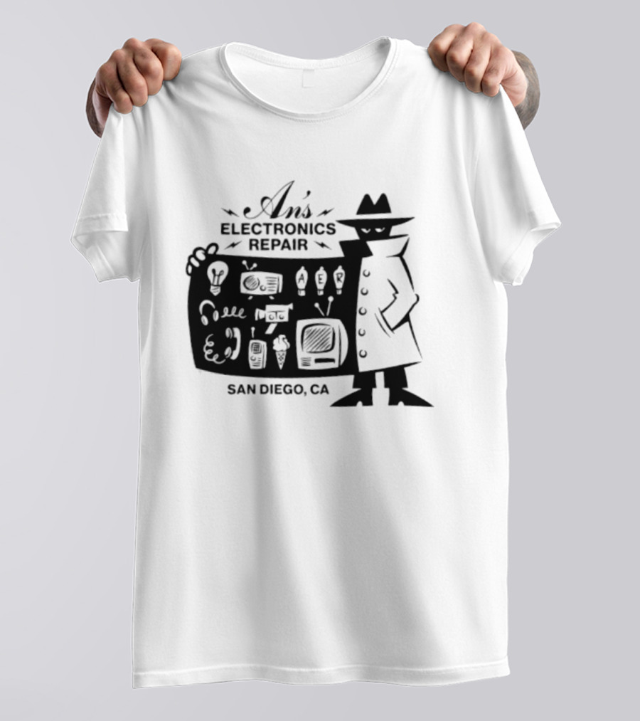 An's Electronics Repair Spy Trench Coat San Diego CA T-Shirt