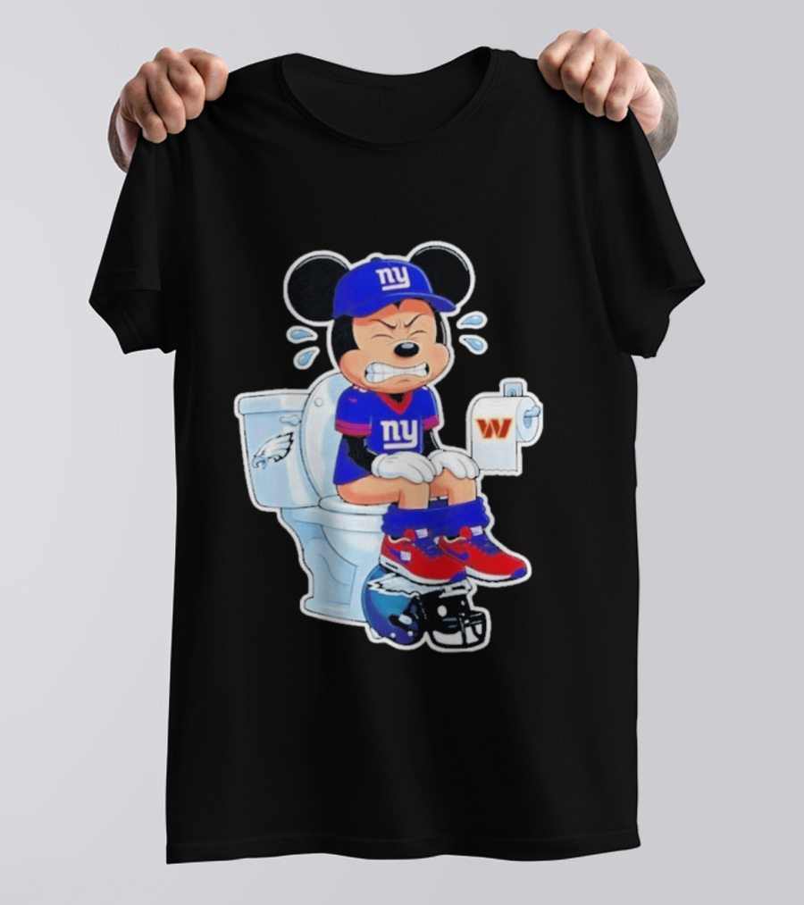 Mickey New York Giants Toilet Eagles Commanders Football Helmet T-Shirt