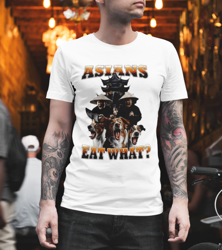 Asians Eat What Pagoda And Dogs Offensive Meme T-Shirt
