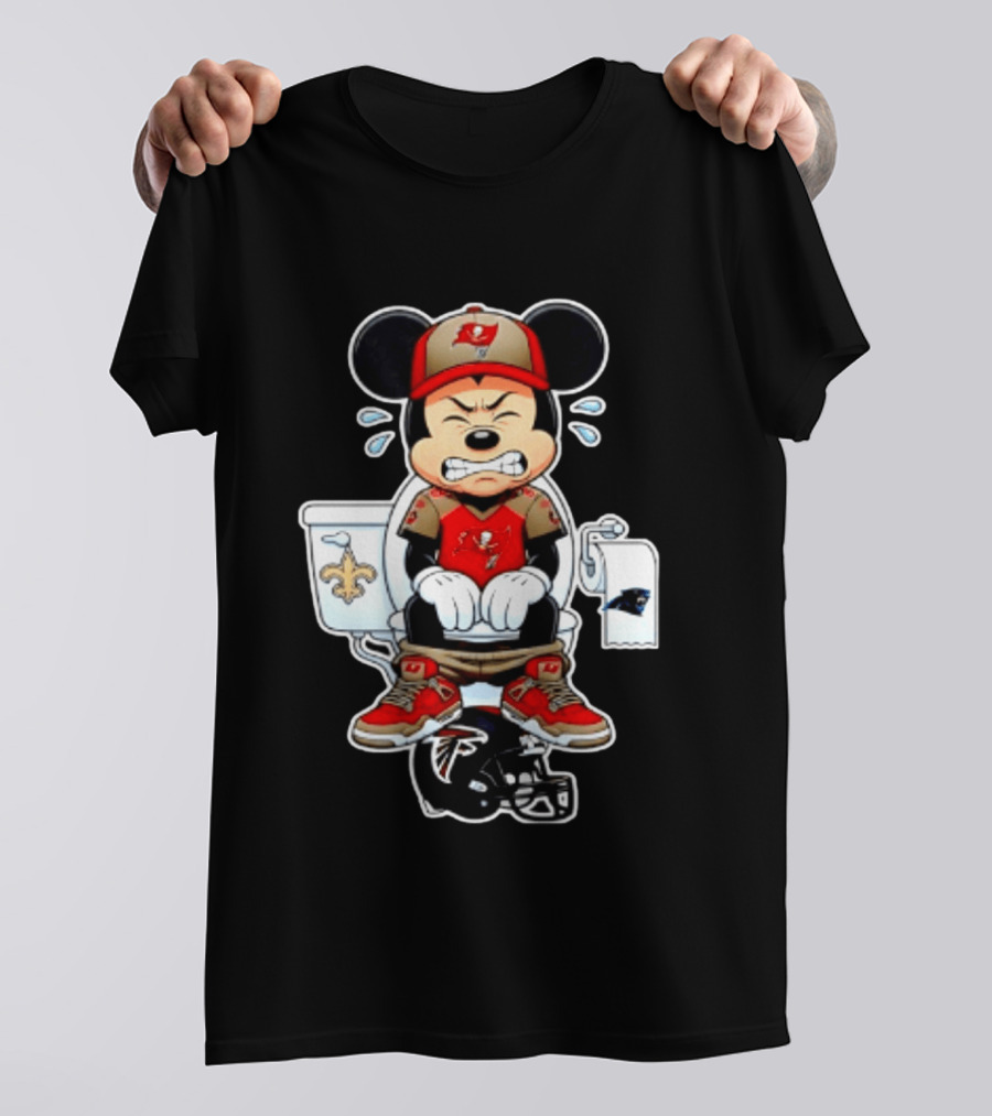 Mickey Toilet Tampa Bay Buccaneers Falcons Saints Panthers Football T-Shirt
