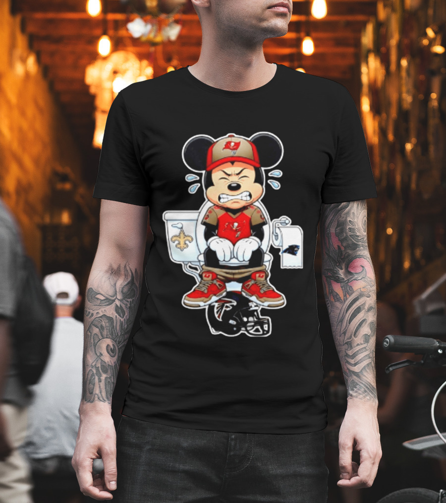 Mickey Toilet Tampa Bay Buccaneers Falcons Saints Panthers Football T-Shirt