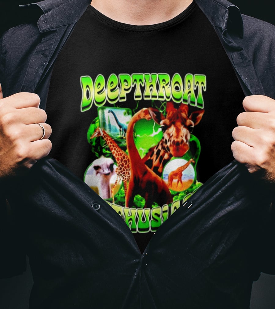 Deepthroat Enthusiast Giraffe Dinosaur Ostrich Funny Animal Lovers T-Shirt
