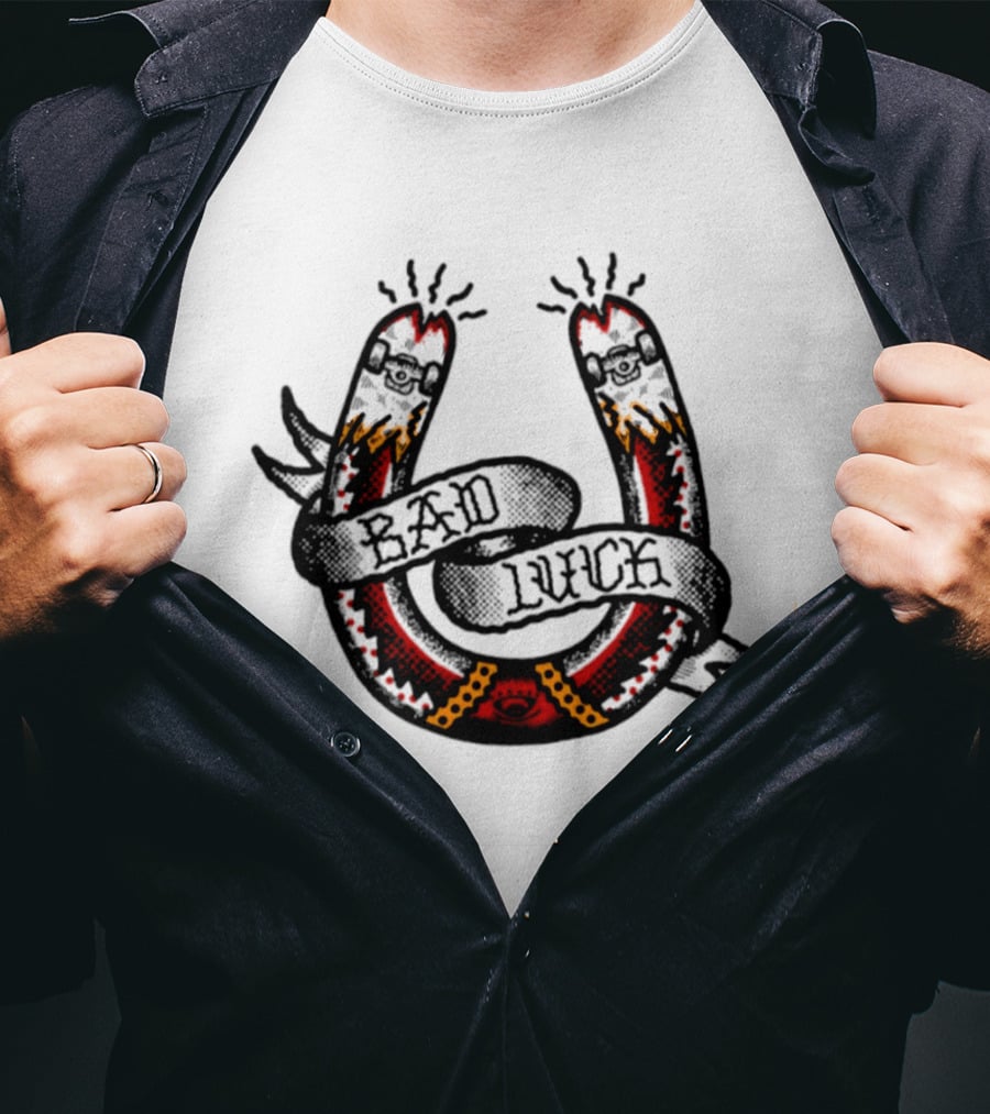 Bad Luck Horseshoe Skateboarding T-Shirt