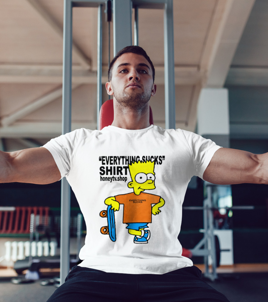 Bart Simpson Everything Sucks Skateboard Homage The Simpsons T-Shirt