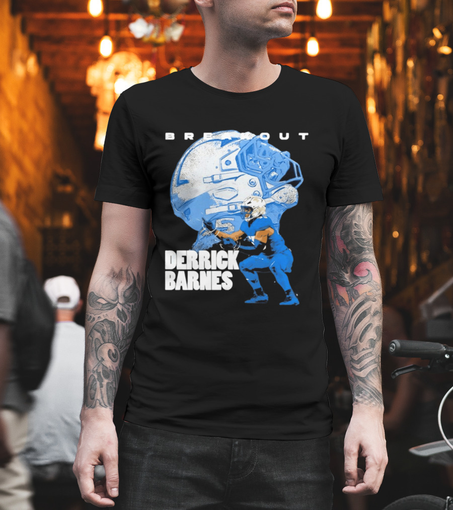 Derrick Barnes Detroit Lions Breakout Helmet T-Shirt
