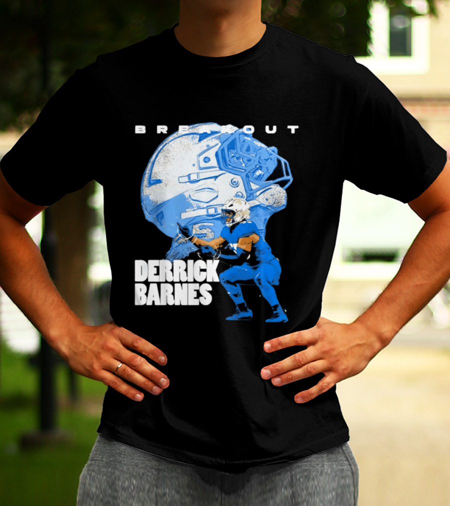 Derrick Barnes Detroit Lions Breakout Helmet T-Shirt