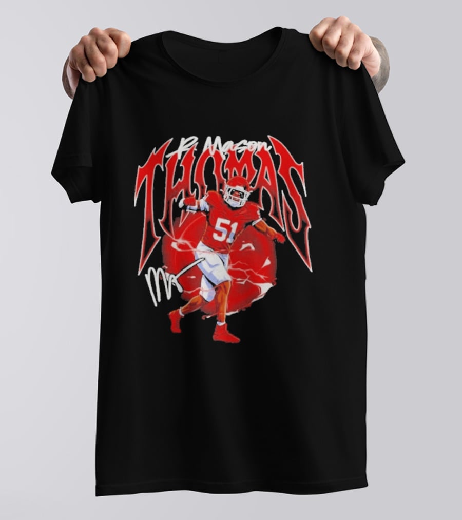 R Mason Thomas Kansas City Chiefs 51 Football Player T-Shirt