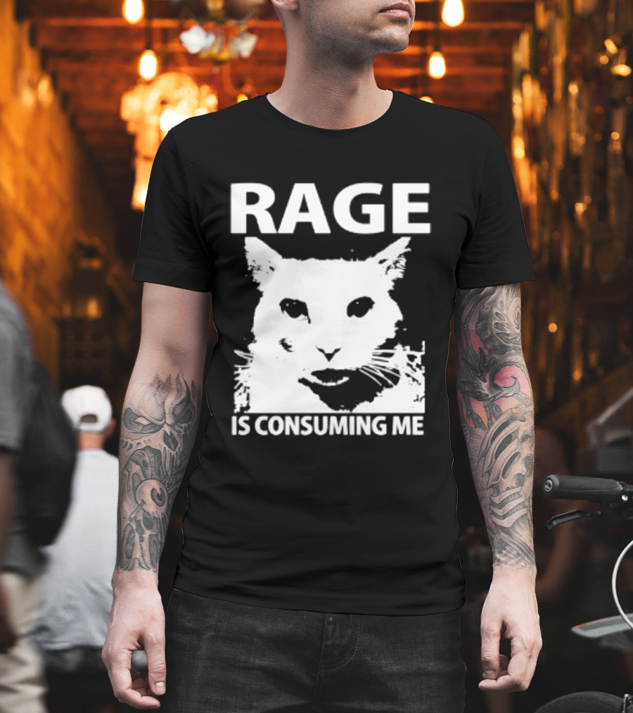 Rage Is Consuming Me Cat Meme T-Shirt