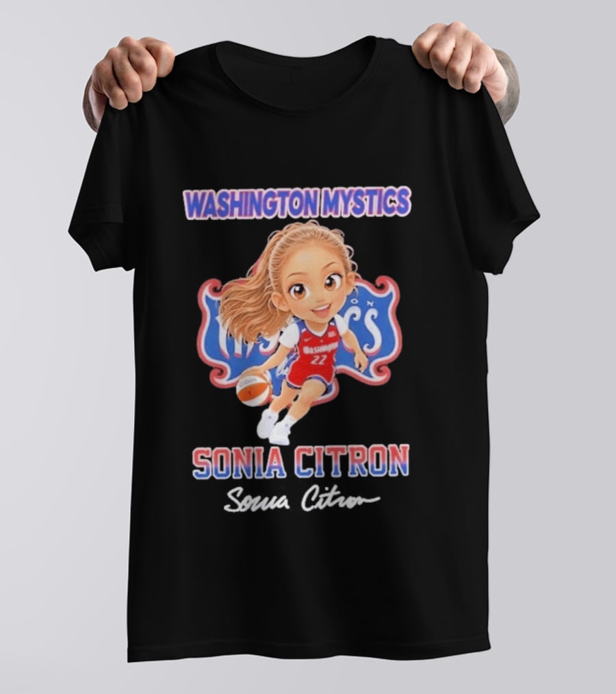 Washington Mystics Sonia Citron Basketball Player Caricature T-Shirt