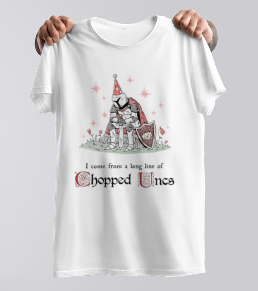 I Come From A Long Line Of Chopped Uncs Knight In Red Surrounded By Stars T-Shirt