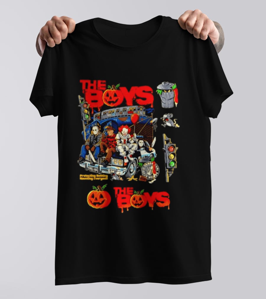 The Boys Protecting Nothing Haunting Everyone Horror Movie Icons Halloween Pumpkin T-Shirt