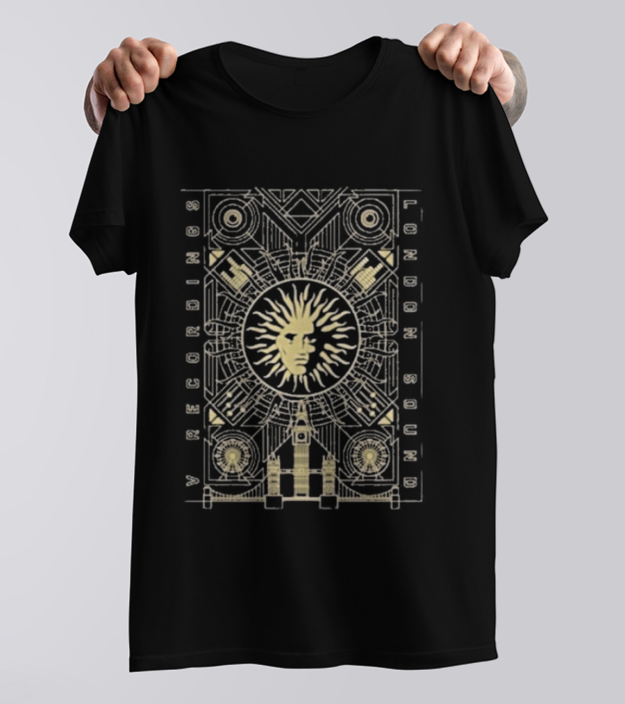 V Recordings V Deco Sunburst Geometric Art Deco T-Shirt