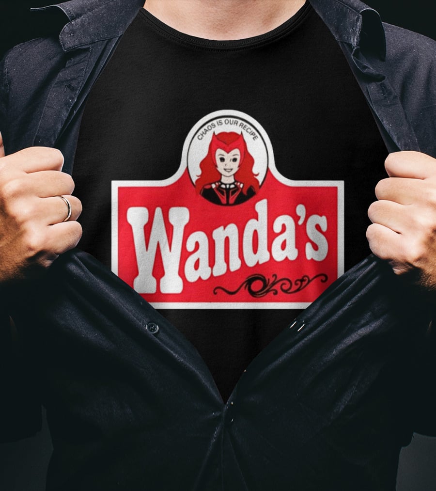 Wanda's Chaos Is Our Recipe Text With Character Graphic And Red T-Shirt