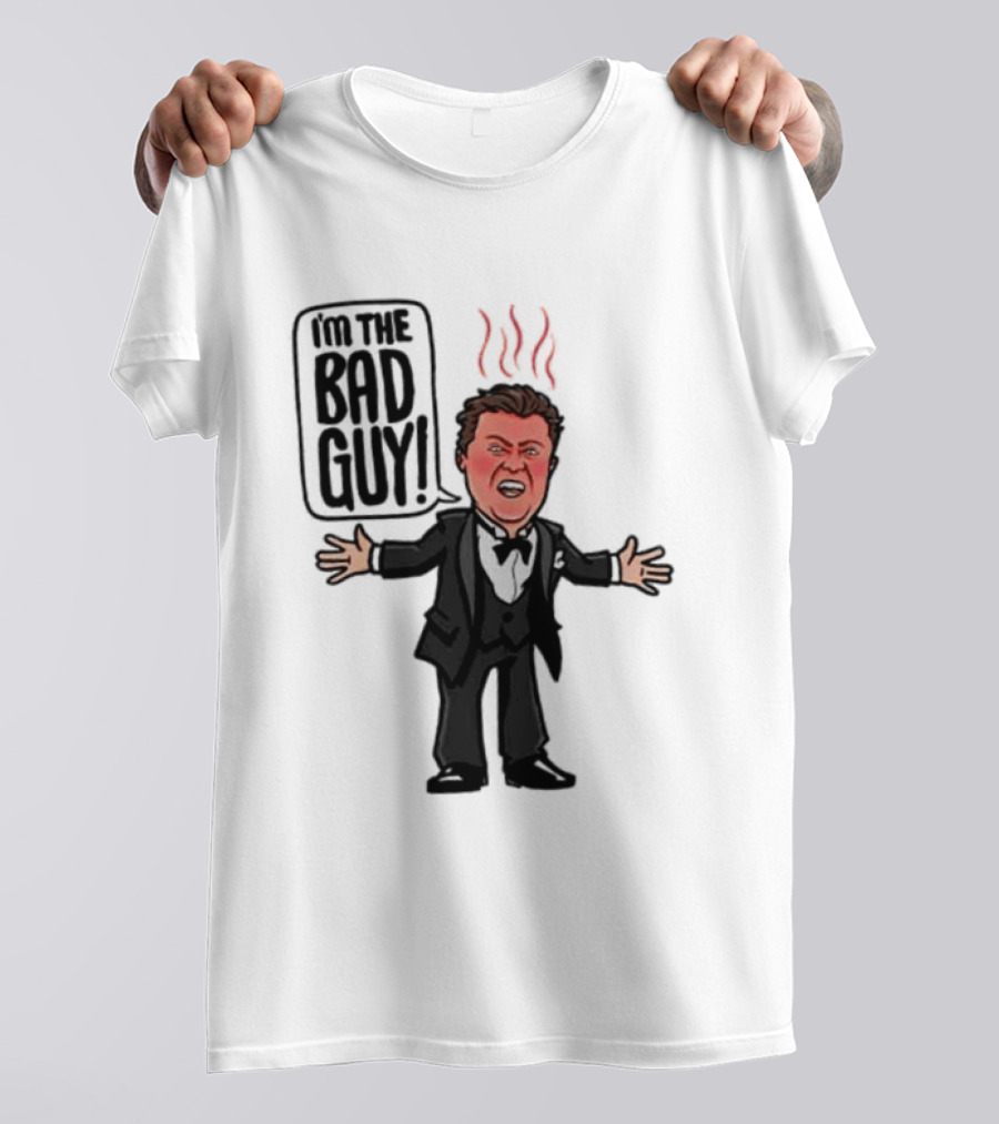 Say Hello To The Bad Guy Cartoon Flames Expression T-Shirt