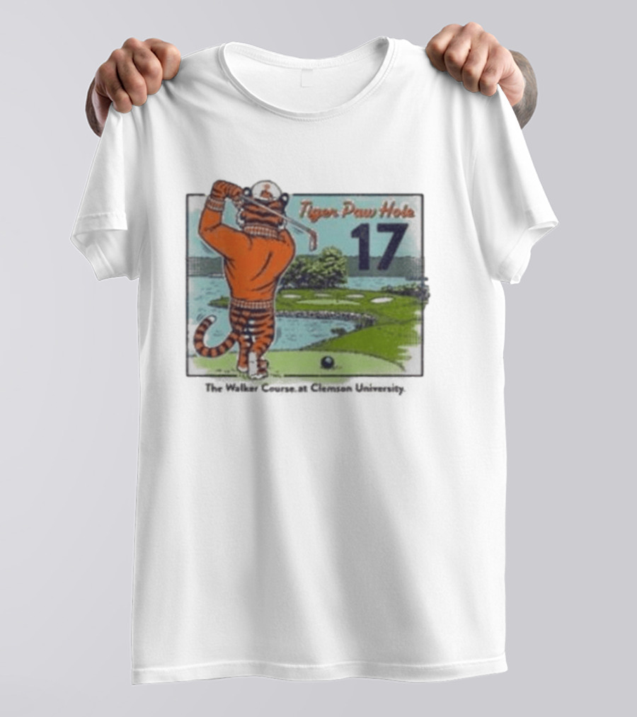 Tiger Paw Hole 17 The Walker Course Clemson University T-Shirt