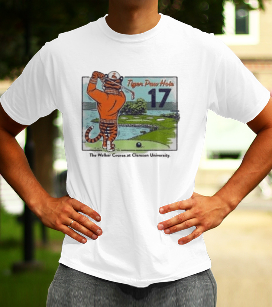 Tiger Paw Hole 17 The Walker Course Clemson University T-Shirt