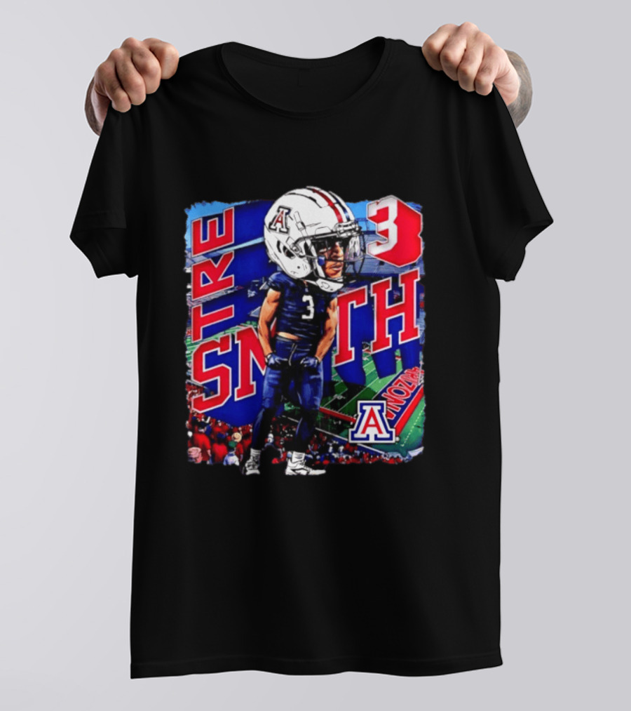 Tre Smith 3 Arizona Wildcats NCAA Football Caricature T-Shirt