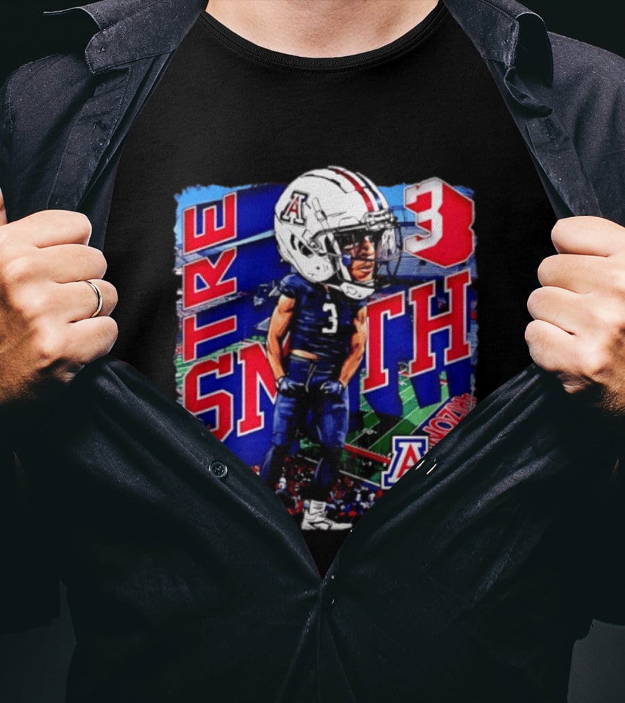 Tre Smith 3 Arizona Wildcats NCAA Football Caricature T-Shirt