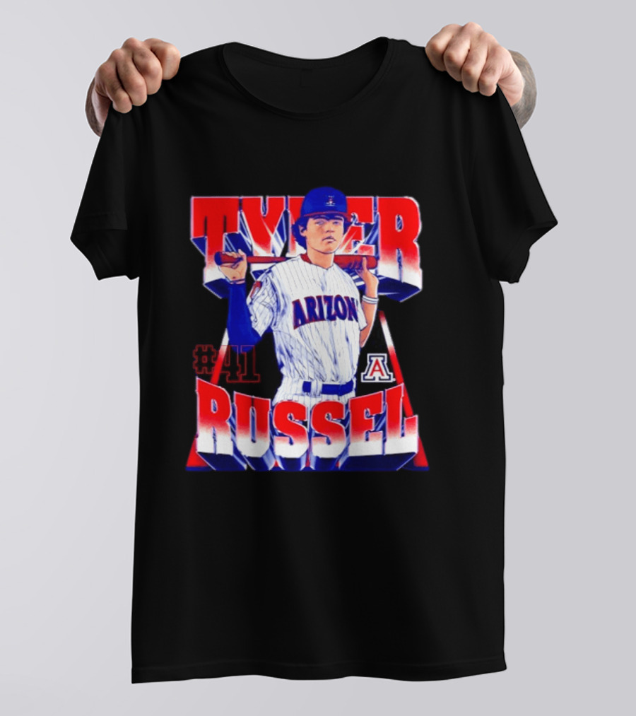 Tyler Russell #41 Arizona Wildcats NCAA Baseball Player T-Shirt