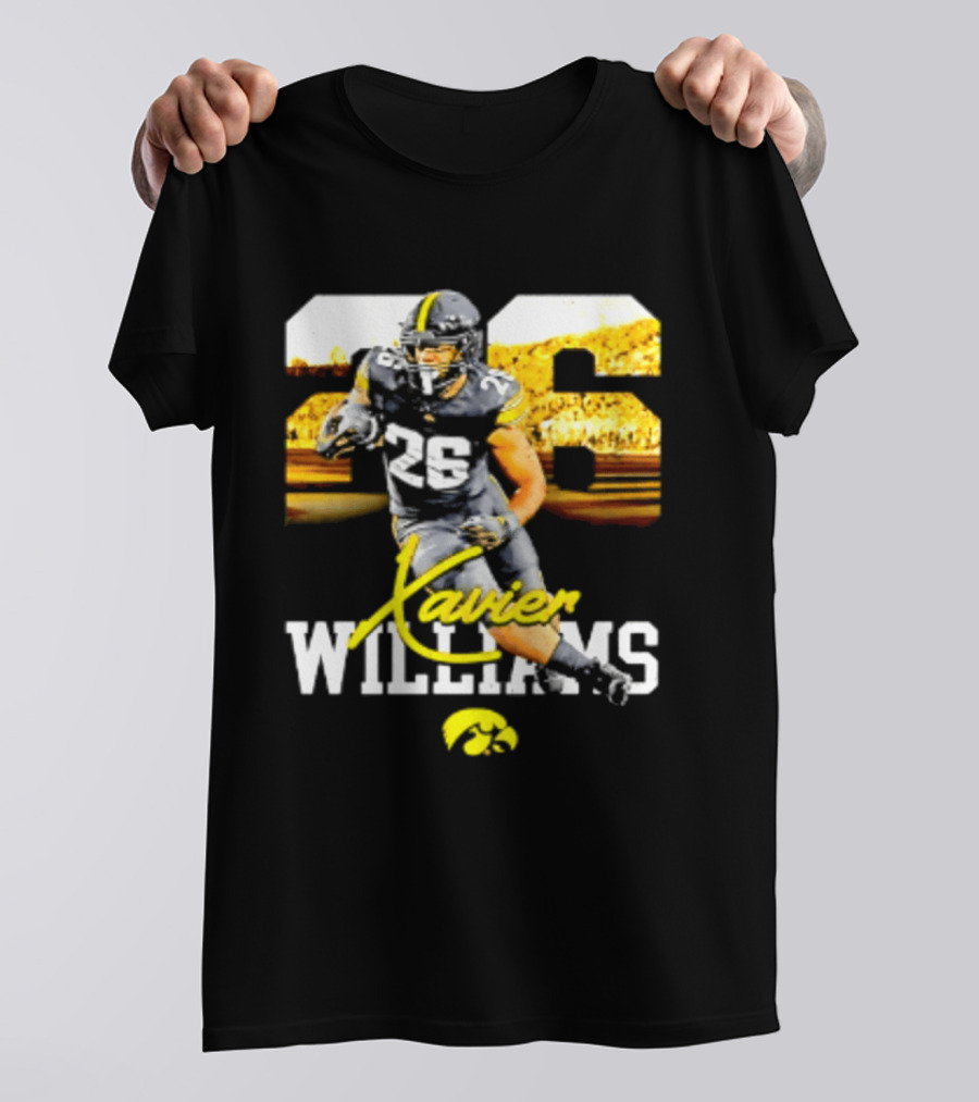 Iowa Hawkeyes Xavier Williams 26 NCAA Football Player Number T-Shirt